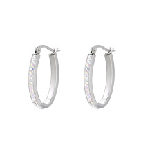 Mode de bijoux E-583 Xuping Couleur Rhodium Acier inoxydable Boucles d&#39;oreilles populaires populaires Hoop